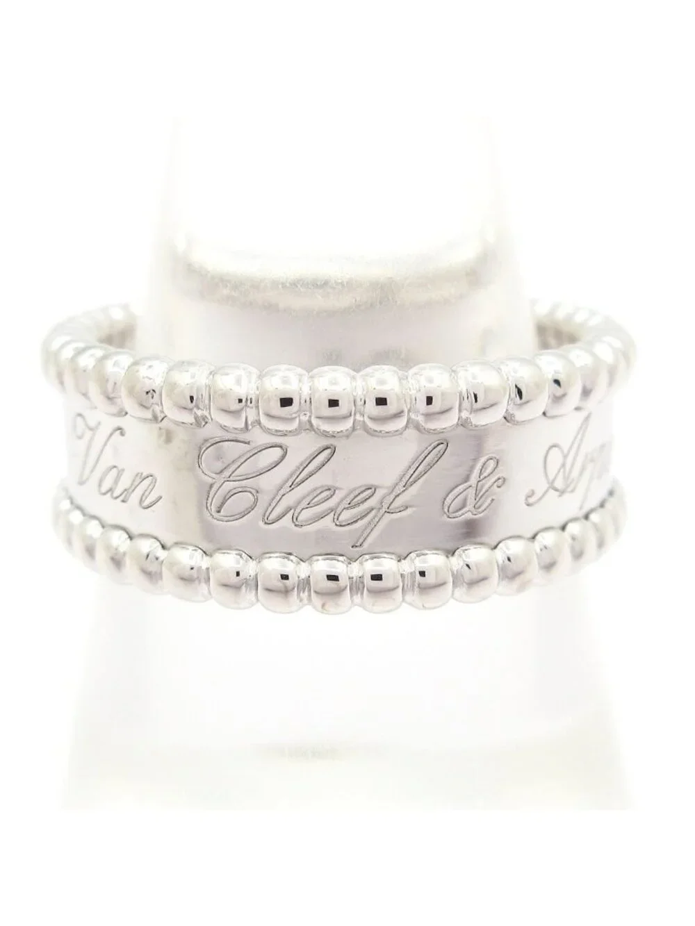 Van Cleef & Arpels Ring 56 Perlee Signature 18k White Gold
